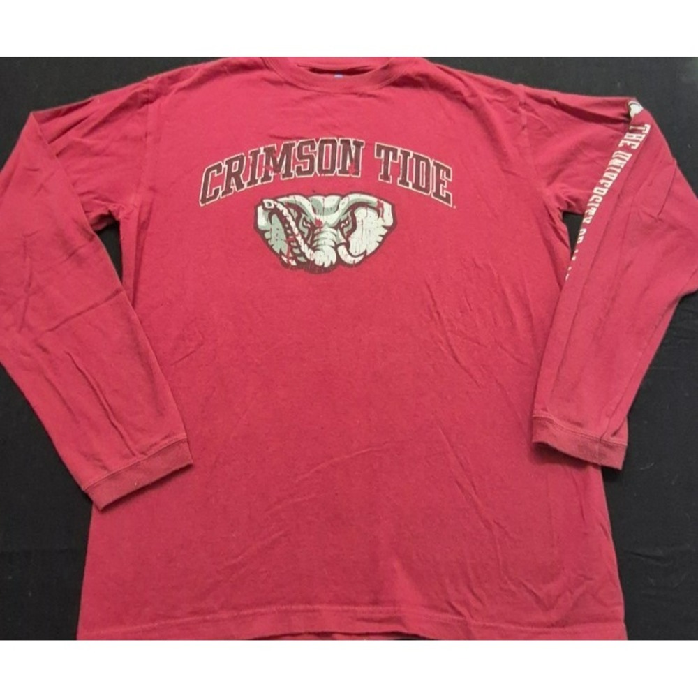 Alabama Crimson Tide men's red long sleeve school logo‎ graphic t-shirt sz M
